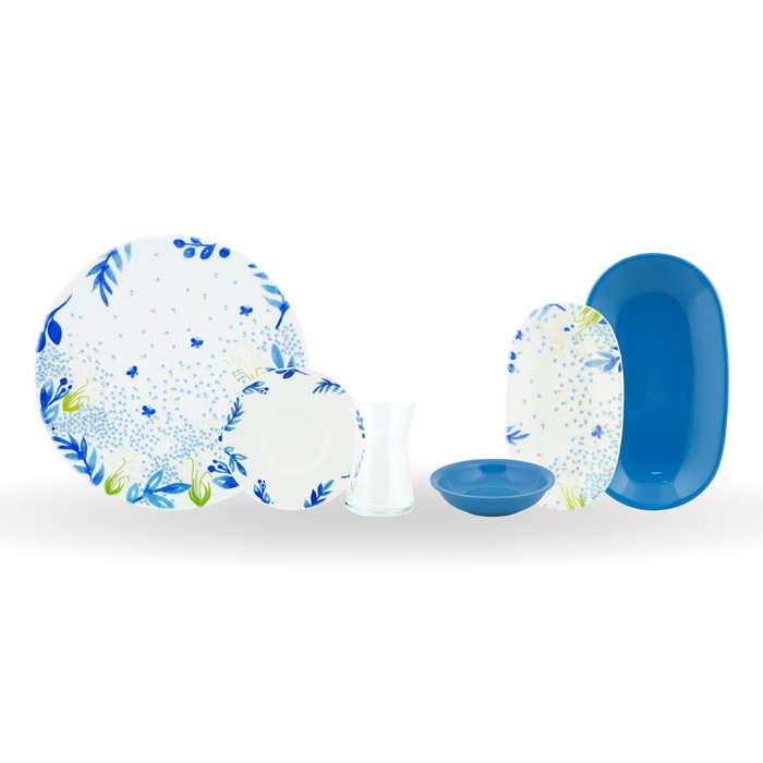 Hermia Juego de Desayuno de Porcelana de 19 Piezas Multicolor